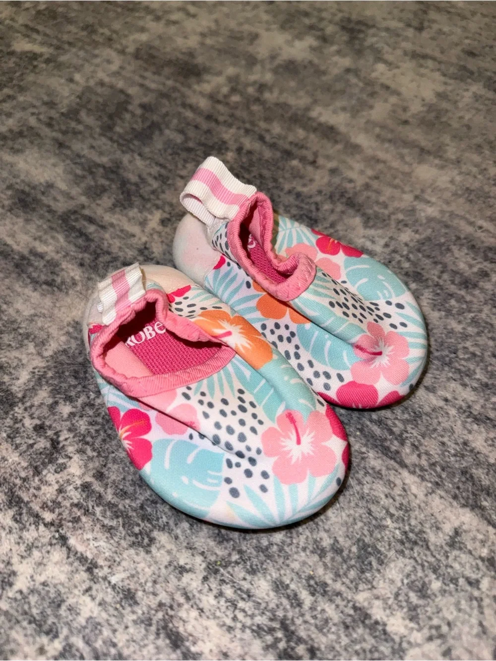 Kids Floral Swim Shoes - Pink & Aqua